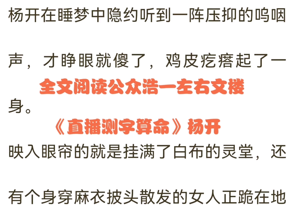 抖音爆款小说《杨开》全章节阅读《直播测字算命》主角:杨开 【已更新】哔哩哔哩bilibili