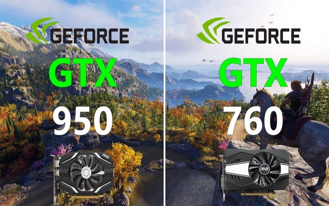 GTX 950(2G) vs GTX 760(2G) 显卡游戏性能测试对比(CPU为i5-9400F) 1080P 60帧视频