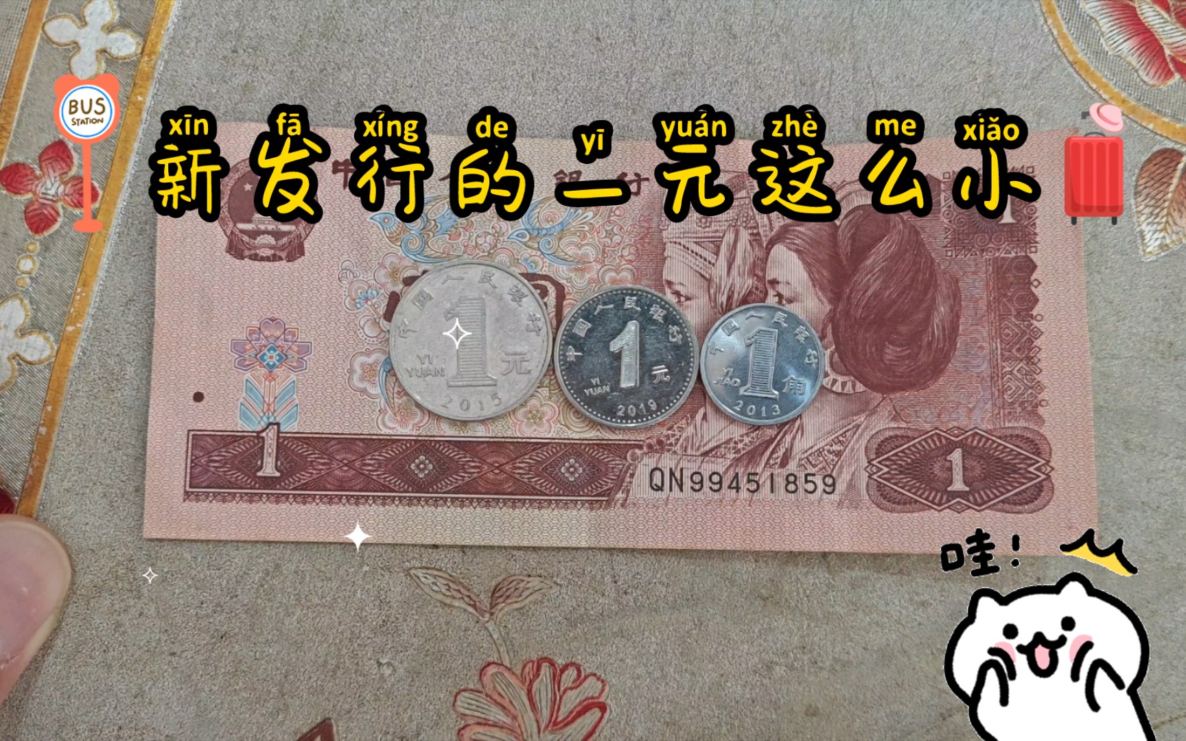 才知道新发行的一块钱这么小,老妈蒸的煮饺子好吃