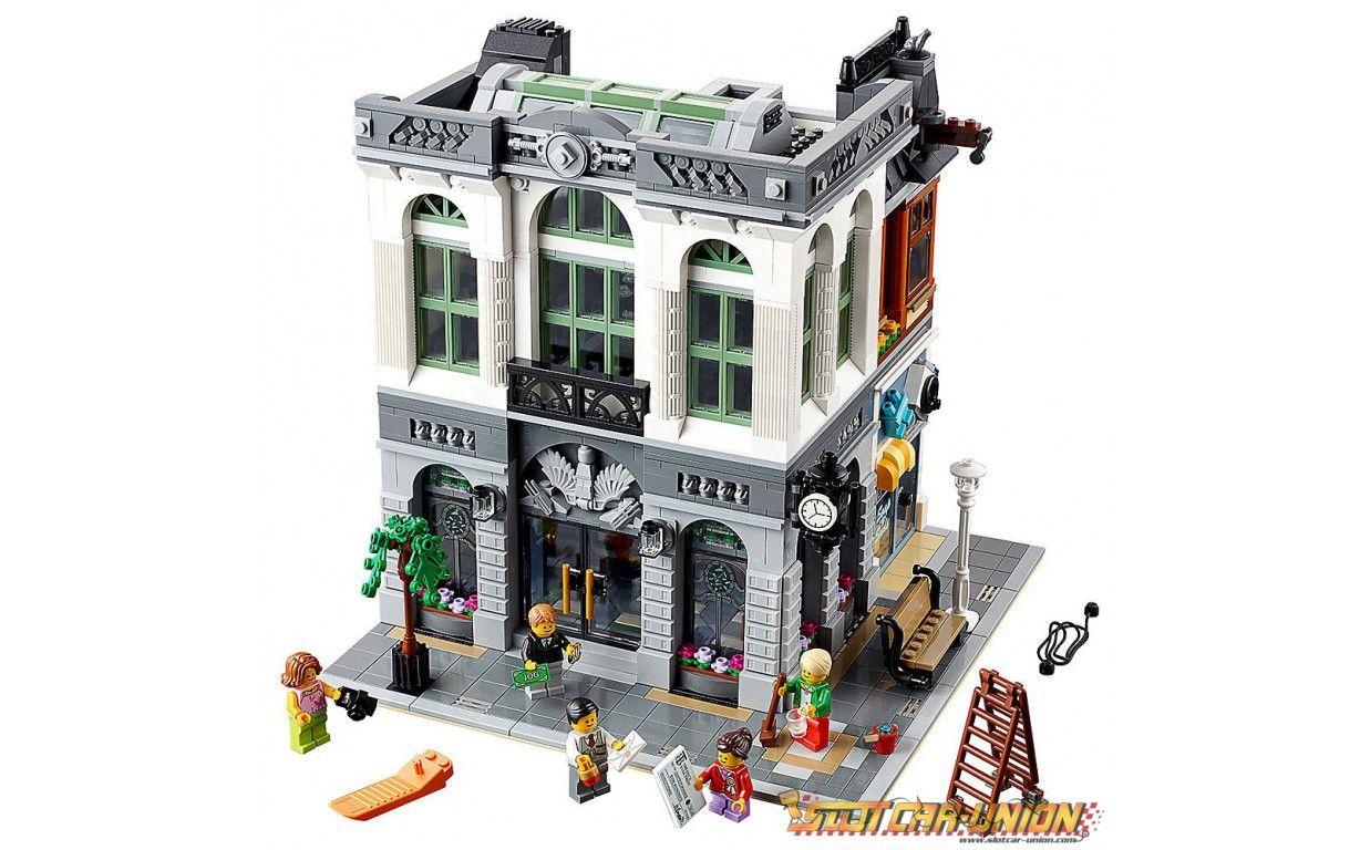 乐高lego10251创意百变高手街景砖块银行拼搭搬砖视频