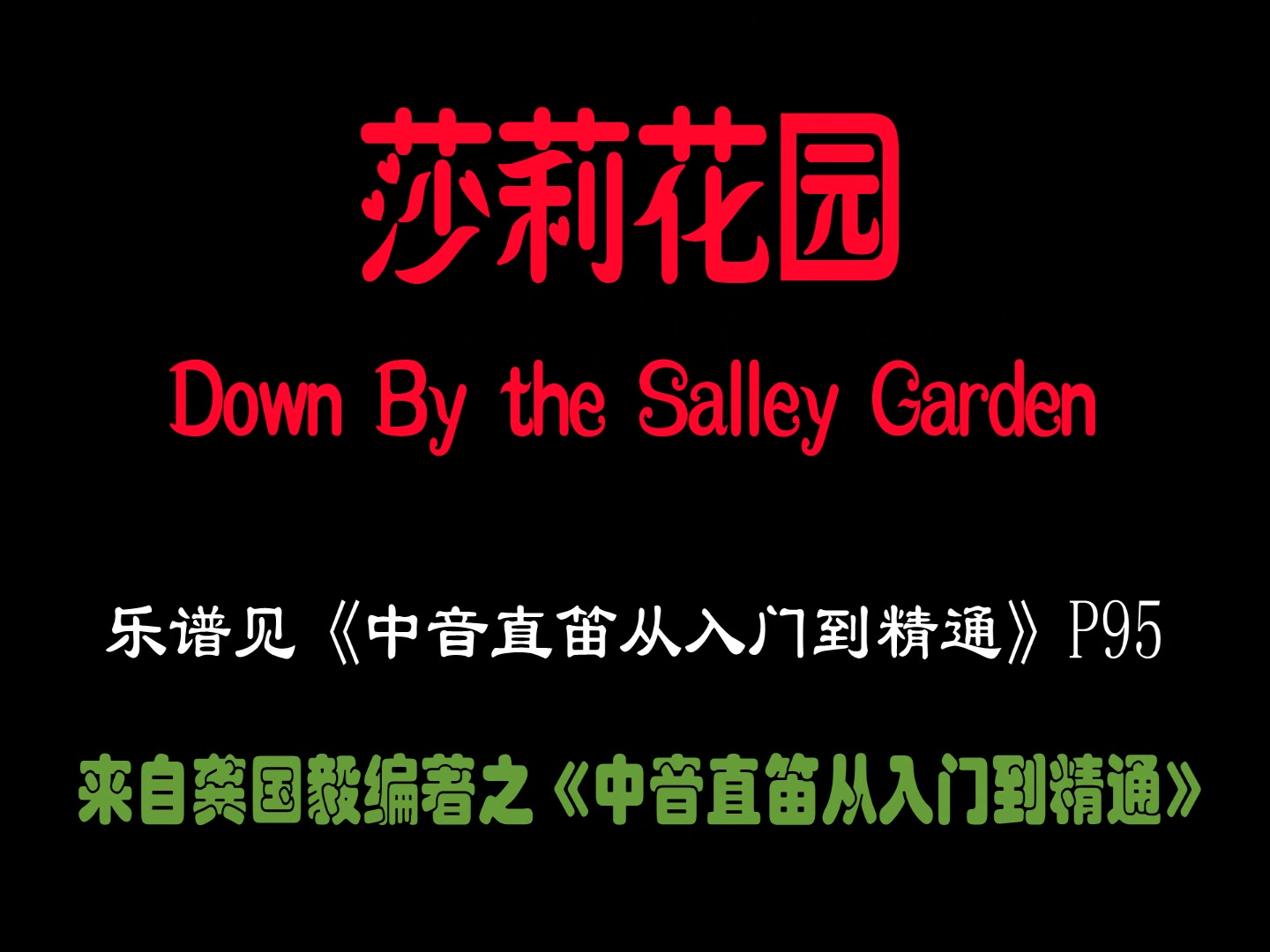 莎莉花园(Down By the Salley Garden)《中音直笛从入门到精通》配套视频哔哩哔哩bilibili