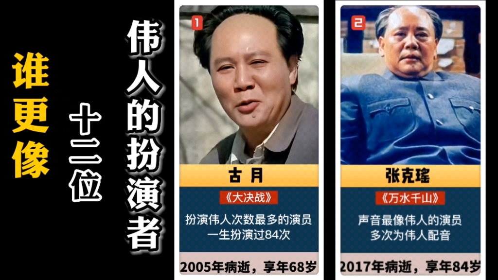 [图]扮演伟人的12位演员，谁更像