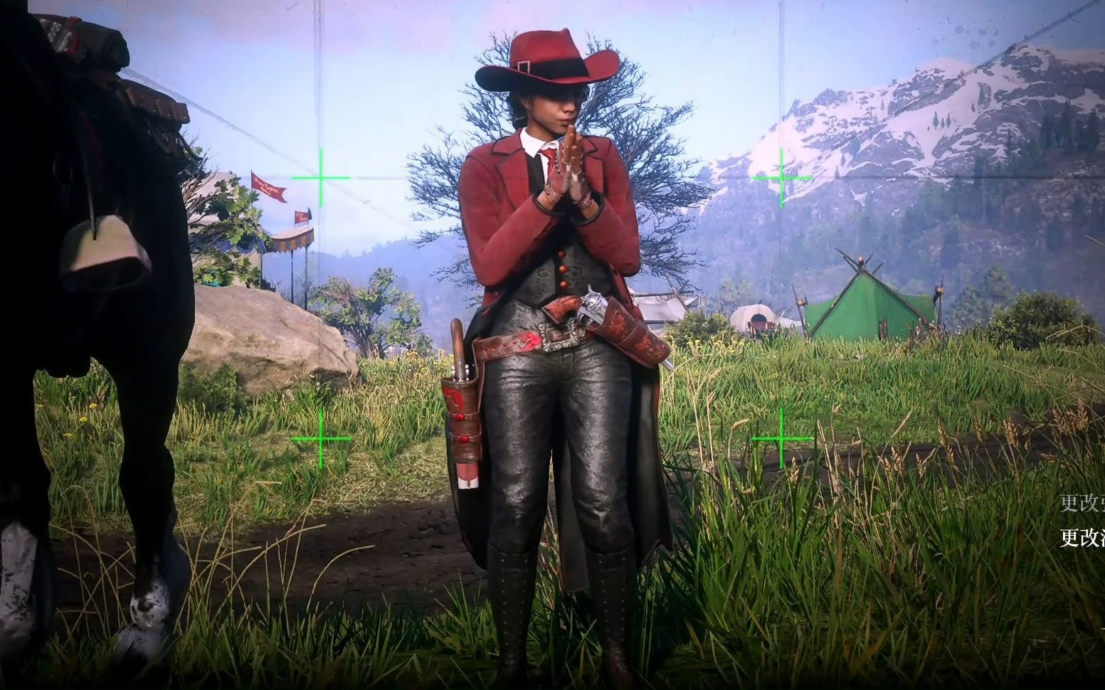 【荒野大镖客2】女性角色衣服穿搭60——红色燕尾服_大表哥