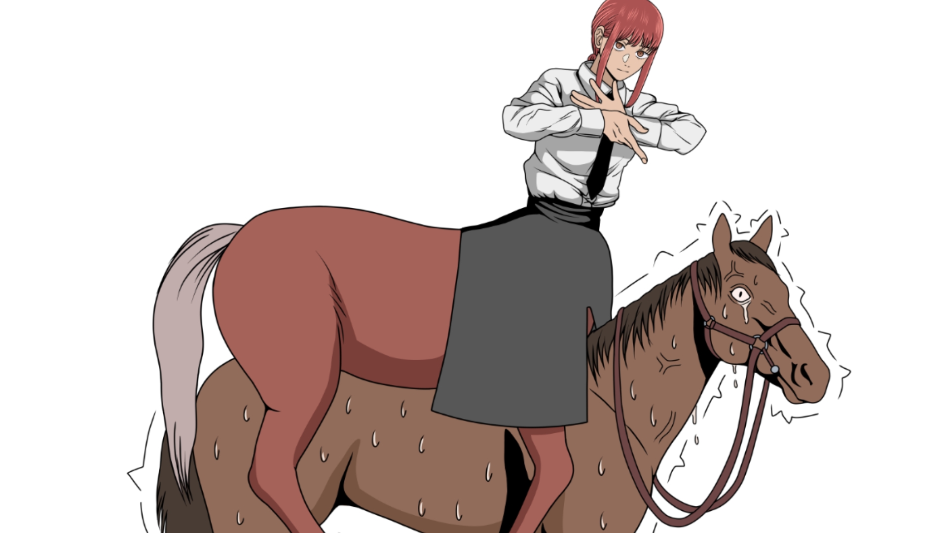 变成半人马的玛奇玛骑马