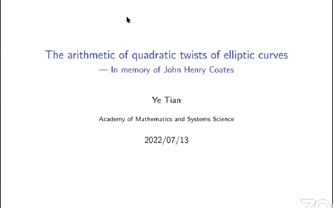 [图]【ICM 邀请报告】The Arithmetic of Quadratic Twists of Elliptic Curves