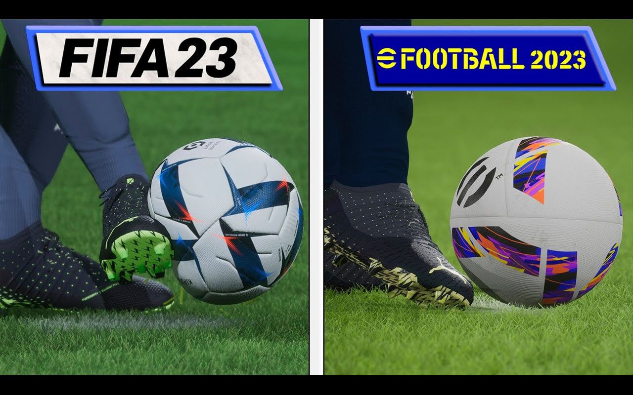 [图]【4K60帧】FIFA 23 vs eFootball 2023 | 画质与游戏细节详细对比 | 作者：ElAnalistaDeBits