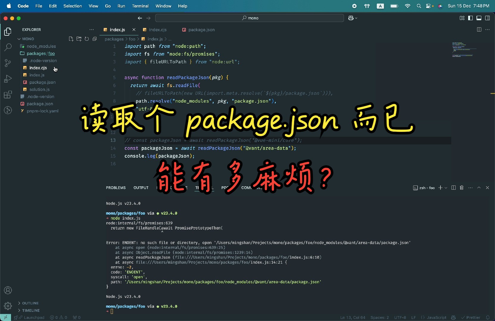 读取个 package.json 而已,能有多麻烦?哔哩哔哩bilibili