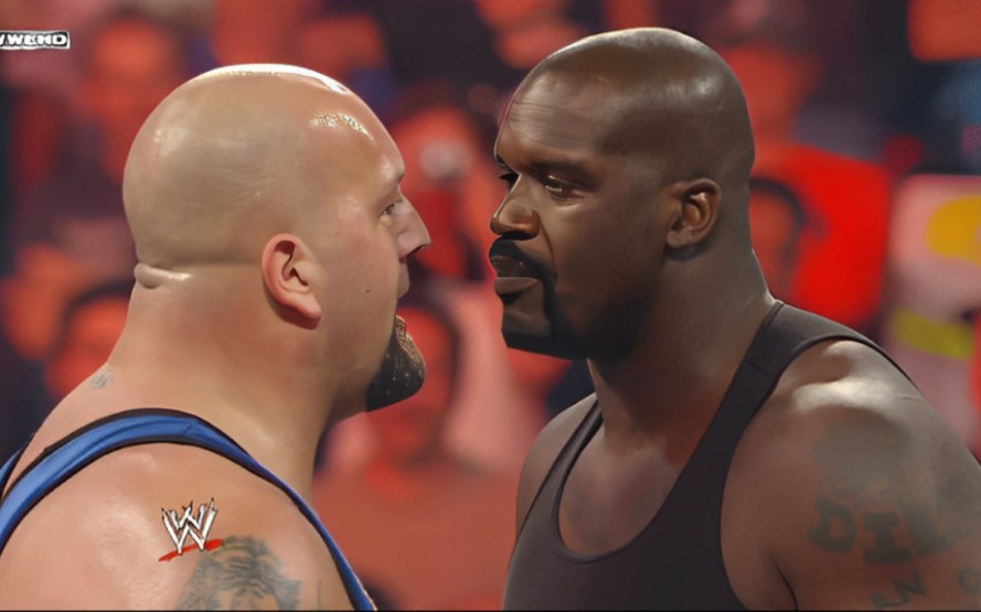 大鲨鱼出手大秀哥嚣张挑衅奥尼尔擂台对峙互放锁喉