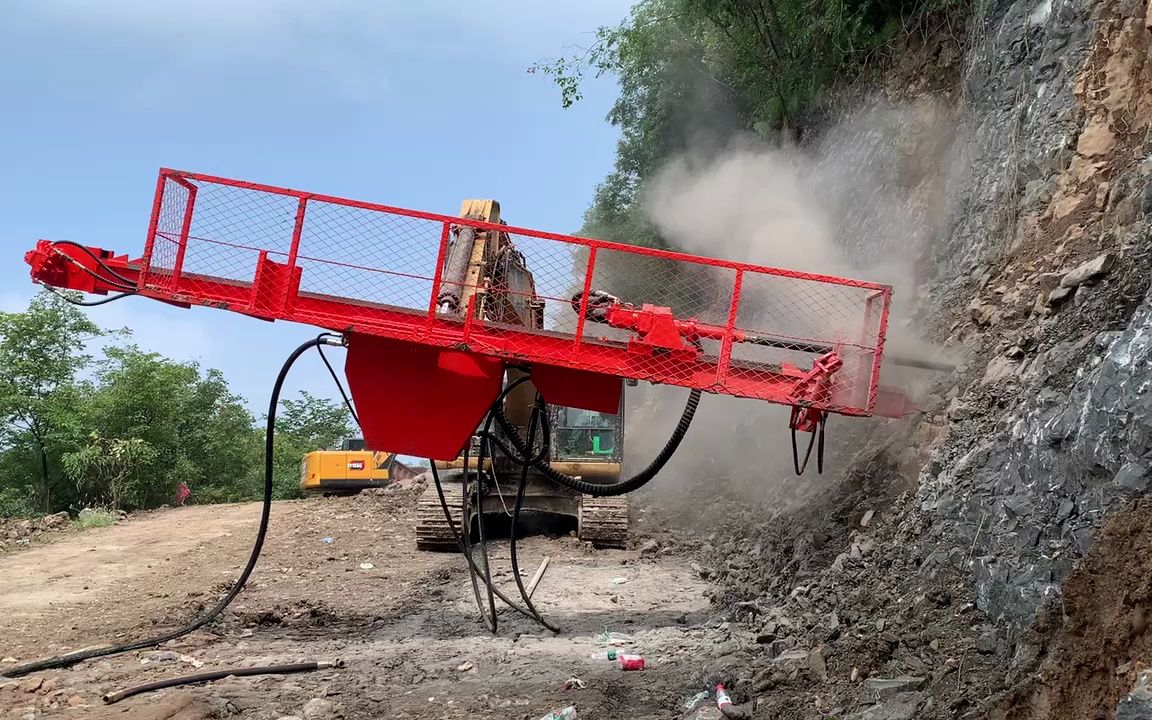 挖改潜孔钻挖改凿岩机液压旋挖钻隧道工地矿山打孔机挖机改装