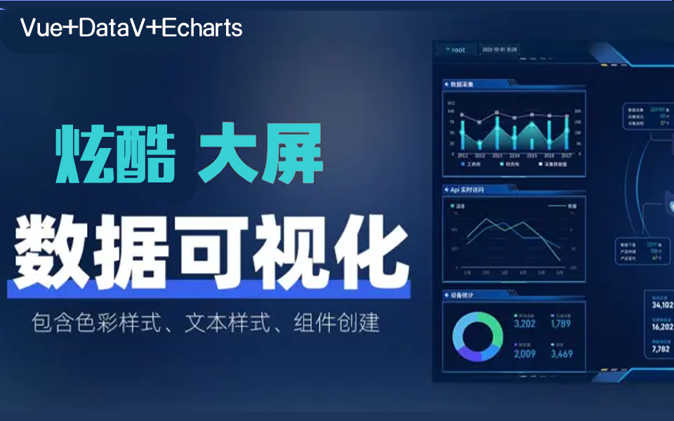 【前端大屏可视化】VUE+DataV+Echarts创建炫酷科技大屏(项目实战/前端开发/零基础/可视化)S0040哔哩哔哩bilibili