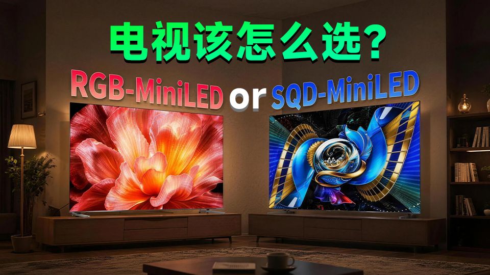 MiniLED电视终极对决！RGB原生直出 vs SQD量子点，谁才是画质天花板？