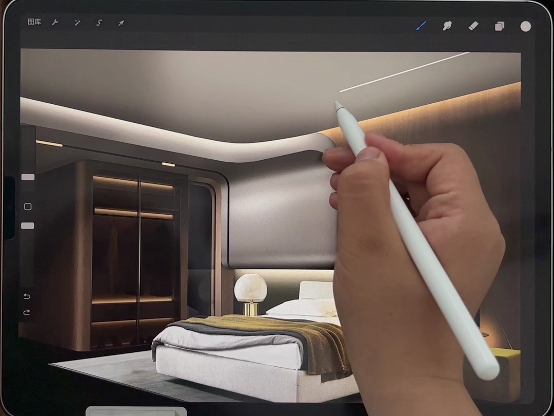 procreate室内设计ipad写实手绘卧室教程哔哩哔哩bilibili