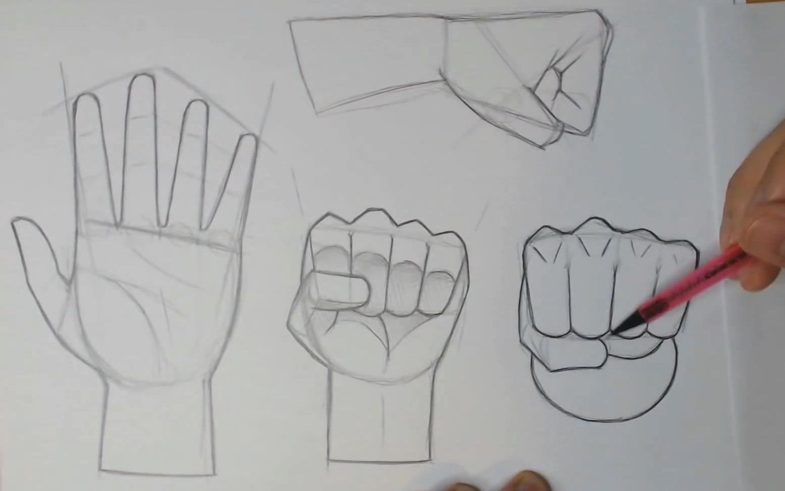【手绘教程】初学者如何画拳头和手?其实超简单
