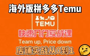 Descargar video: 海外版拼多多Temu-快速入门实战课，店铺实战从0到1