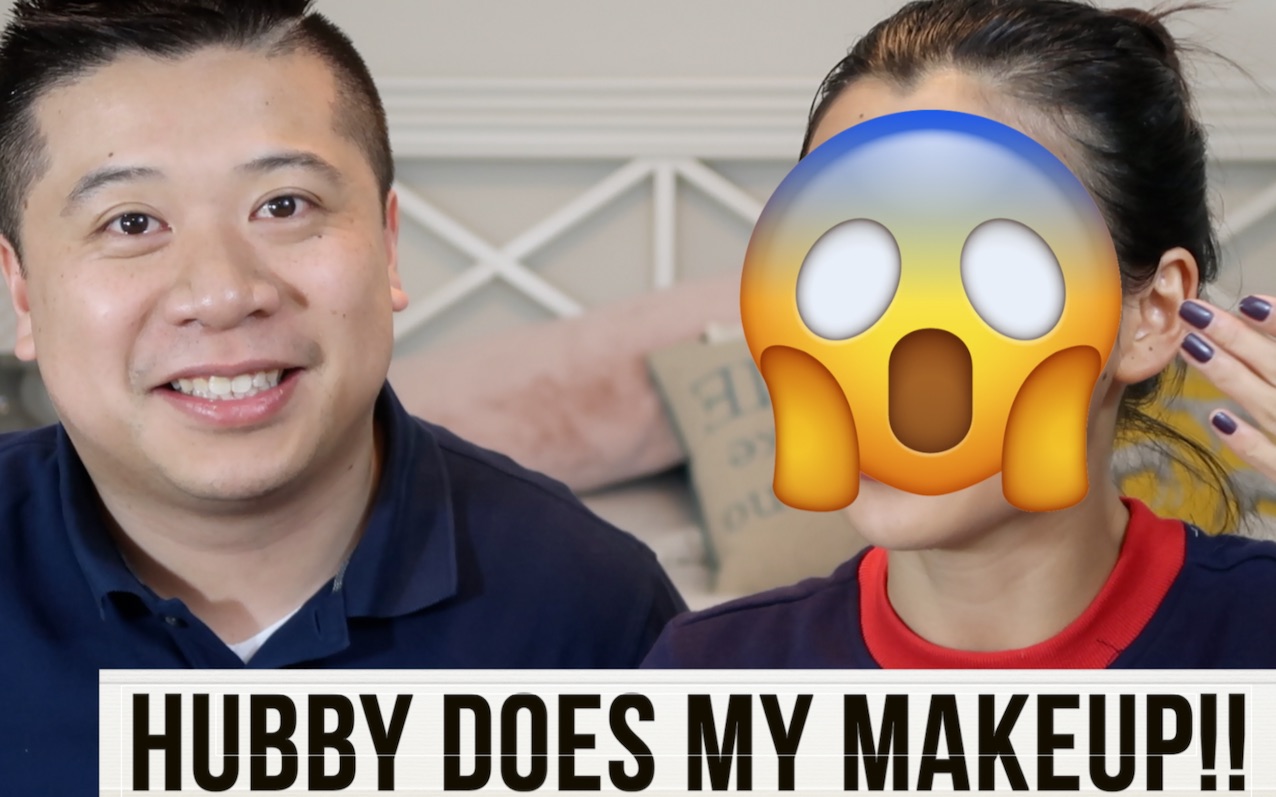 [图]我老公帮我化妆，hubby does my makeup