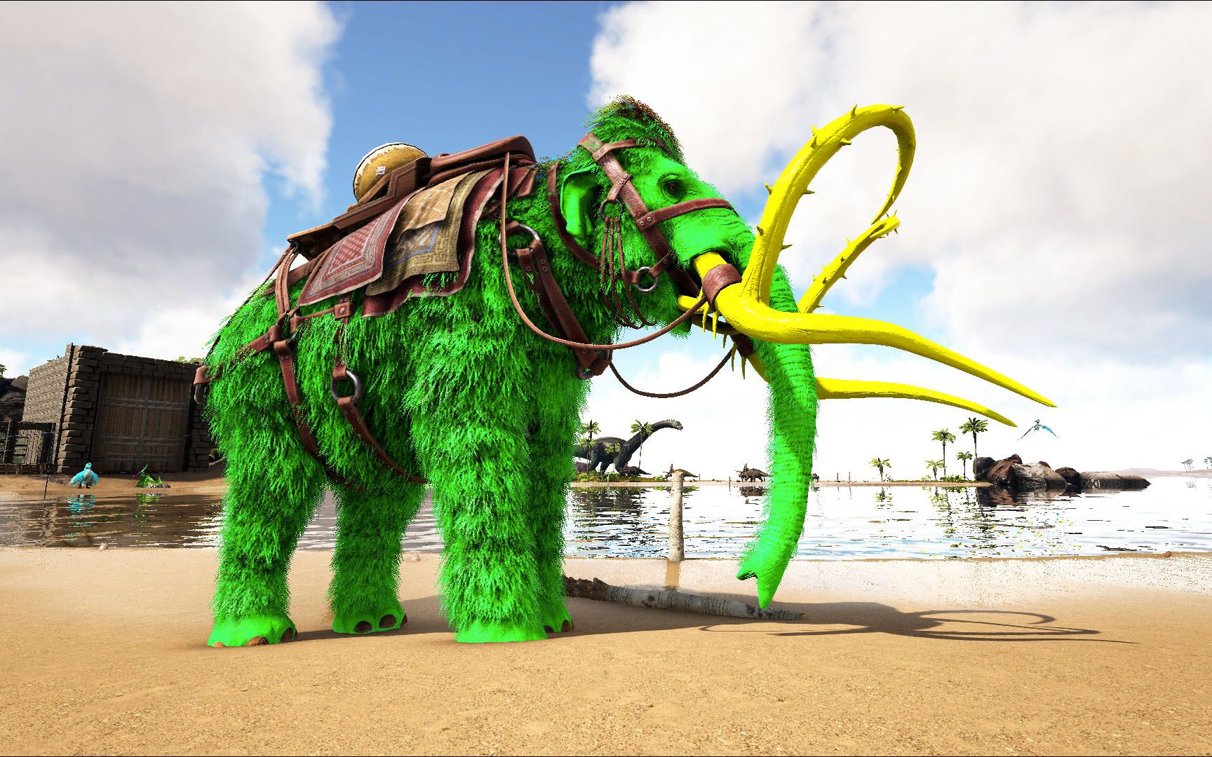 方舟生存进化 孤岛10:抓了一只打木头的工具龙猛犸象_哔哩哔哩 (゜-゜