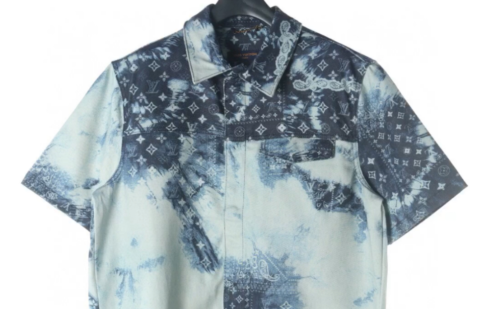 分享下高仿louis vuitton/路易威登lv 腰果花牛仔短袖外套