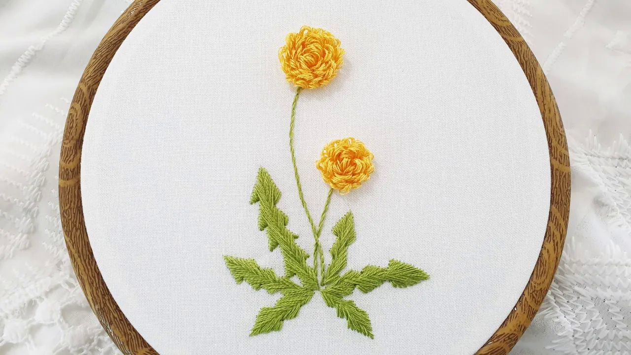 【gamsung stitch】蒲公英花刺绣教程