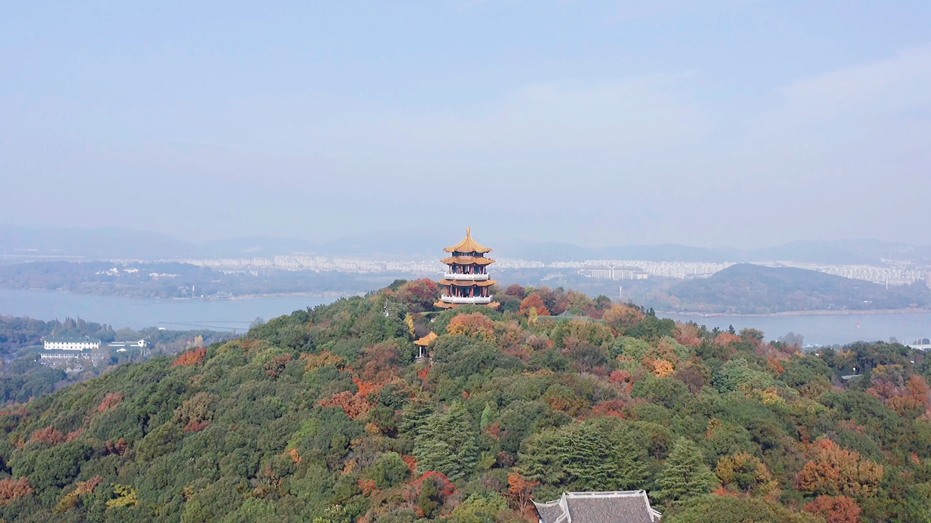 无锡鼋头渚鹿鼎山,寒潮来临前