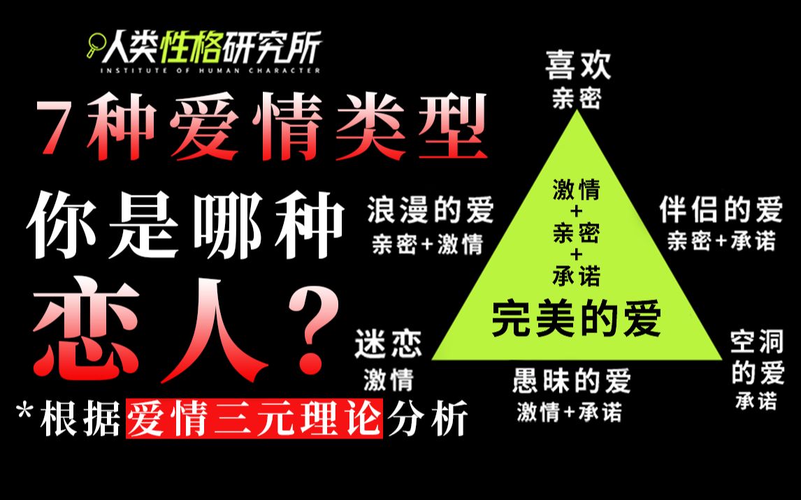 浪漫or愚昧?7种爱情类型,你是哪种恋人?有哪种爱的天赋?哔哩哔哩bilibili