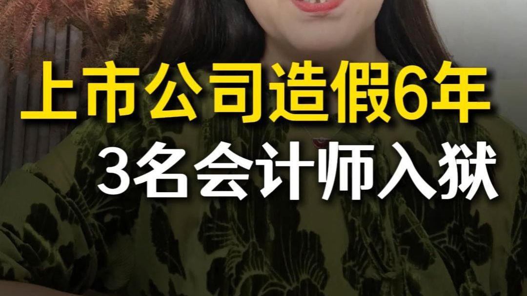 上市公司自爆造假6年,3名签字会计师入狱