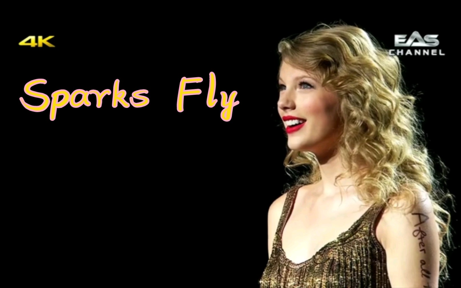 霉霉sparksfly金灿灿的卷发和流苏裙speaknow演唱会taylorswift