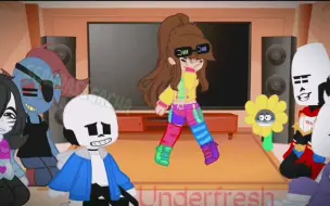 UNDERTALE reacts to FRISK AUS (Bad Apple!)