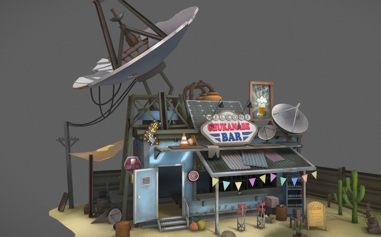 maya场景建模——写实房子建模,乡村商店一比一建模还原