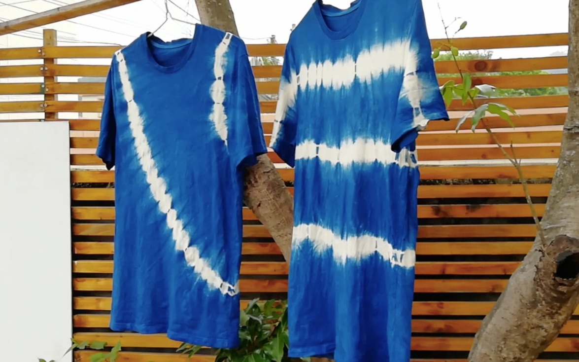 扎染 植物染 蓝染 DIY Shibori Indigo Dyeing TShirt哔哩哔哩bilibili