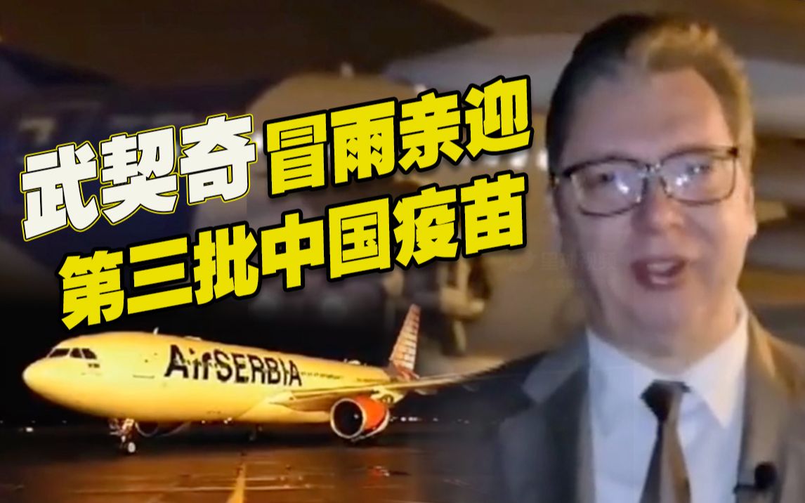 第三批中国疫苗运抵 武契奇冒雨亲自接机