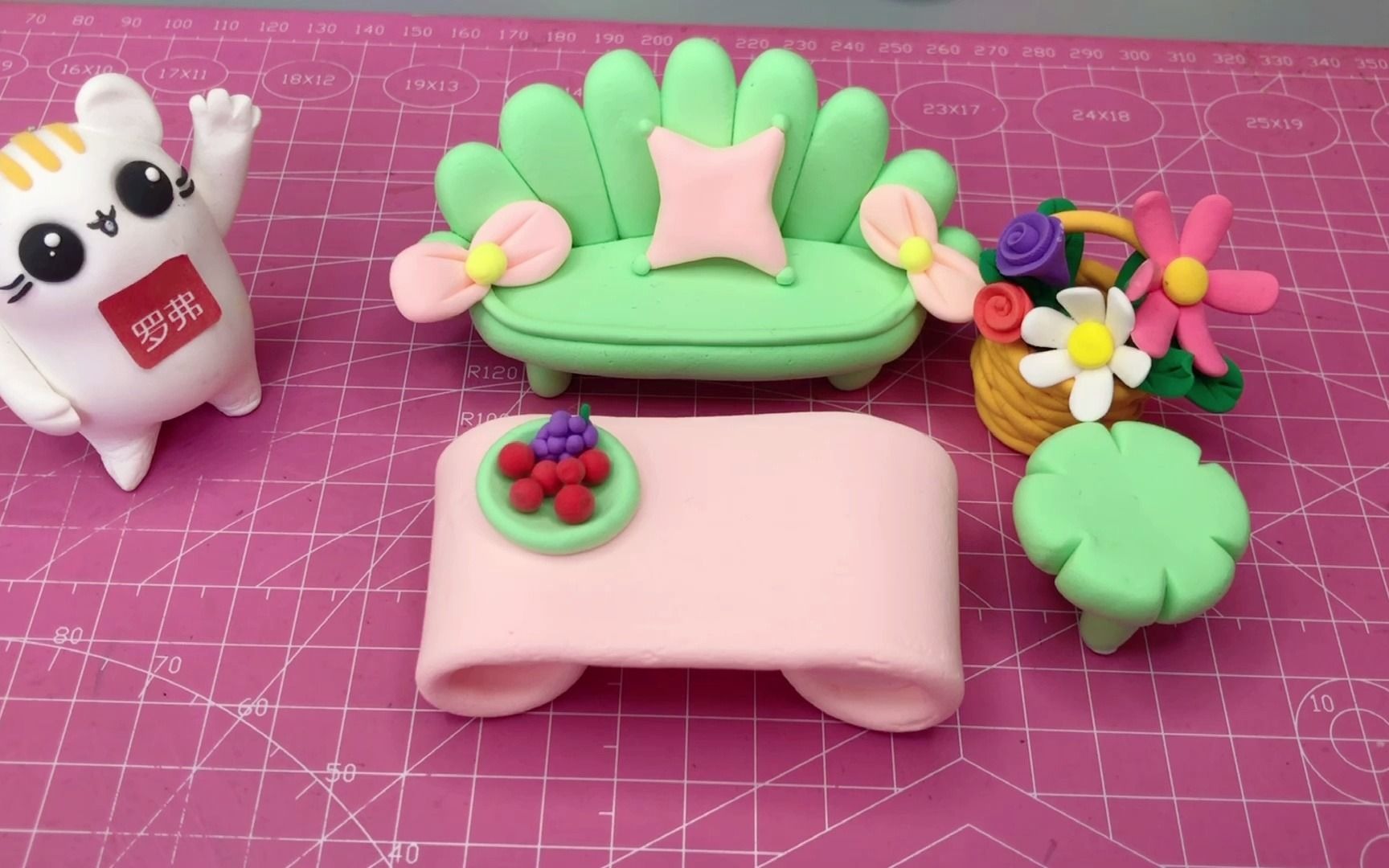 儿童手工益智玩具罗弗巧乐卡超轻粘土—茶几超轻粘土教程