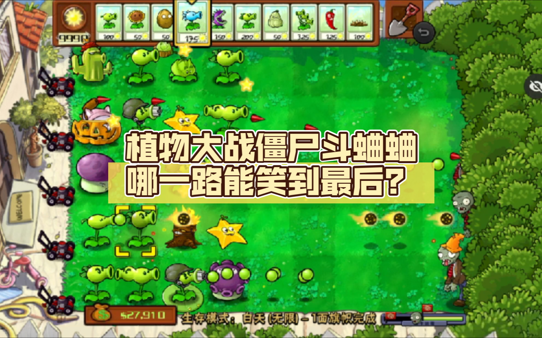 植物大战僵尸斗蛐蛐 哪一路能笑到最后?