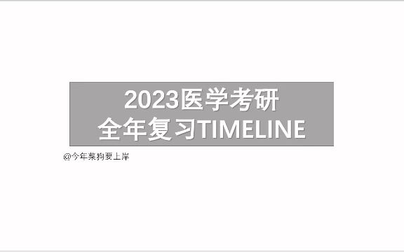 [图]【2023医学考研】全年复习时间线