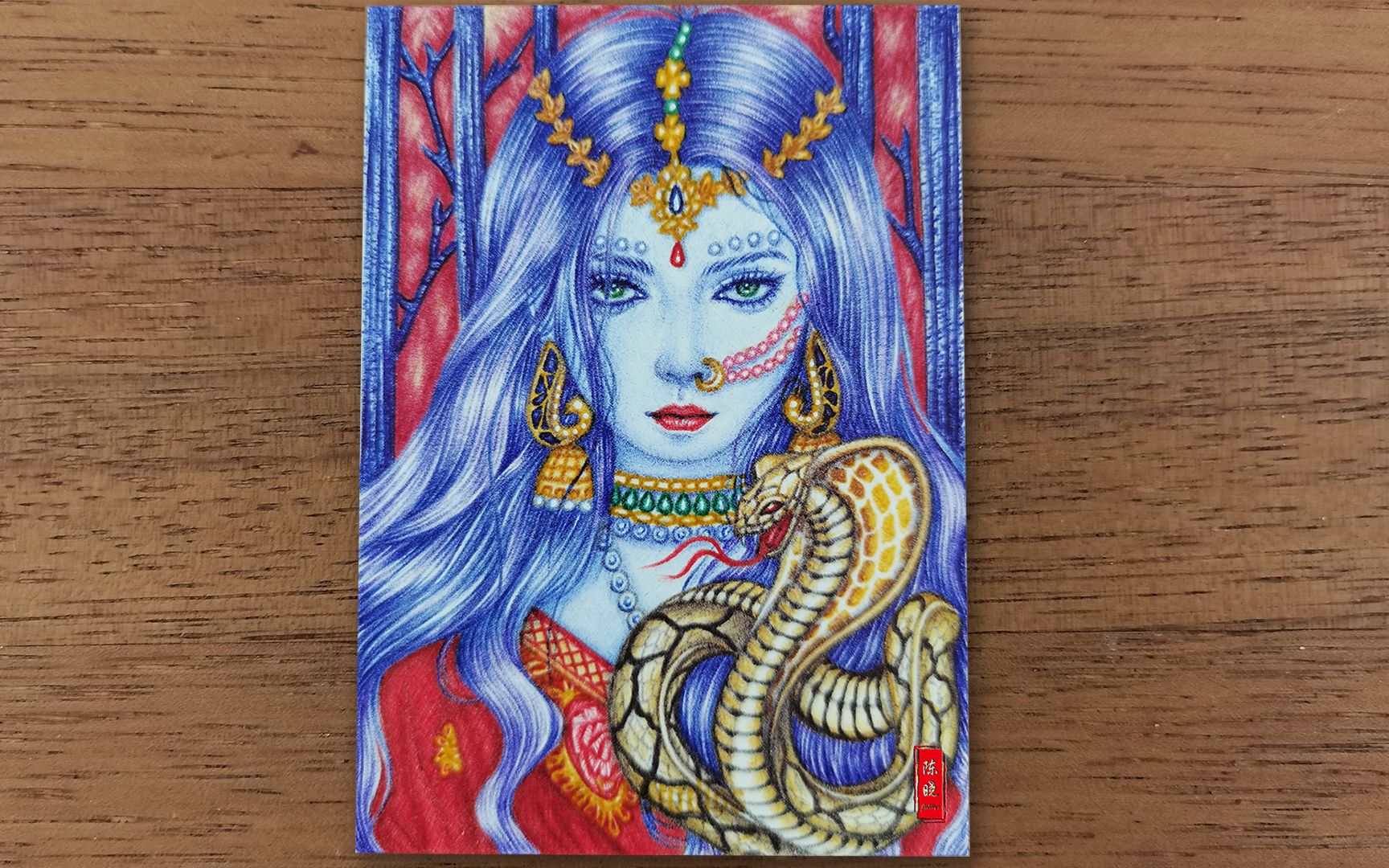 圆珠笔画《世界文学》系列-《娜迦女》