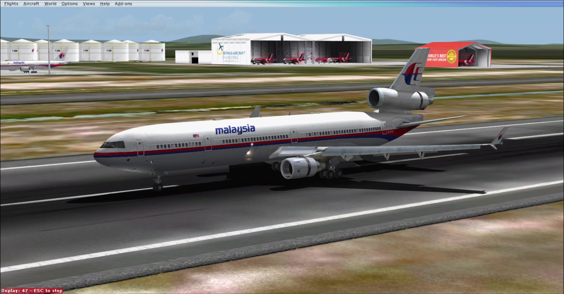 【fsx】马来西亚航空md-11落地吉隆坡