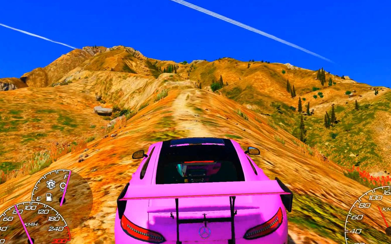 gta5:这辆奔驰跑车动力很强,直接爬上山顶_哔哩哔哩_bilibili