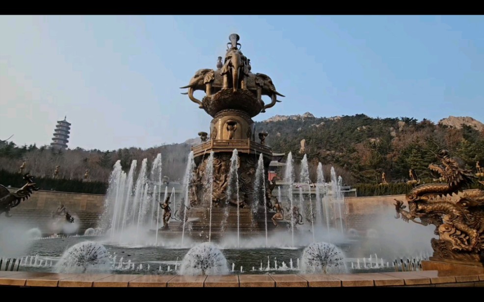 赤山风景区 大年初一 吉祥欢乐谷的音乐喷泉