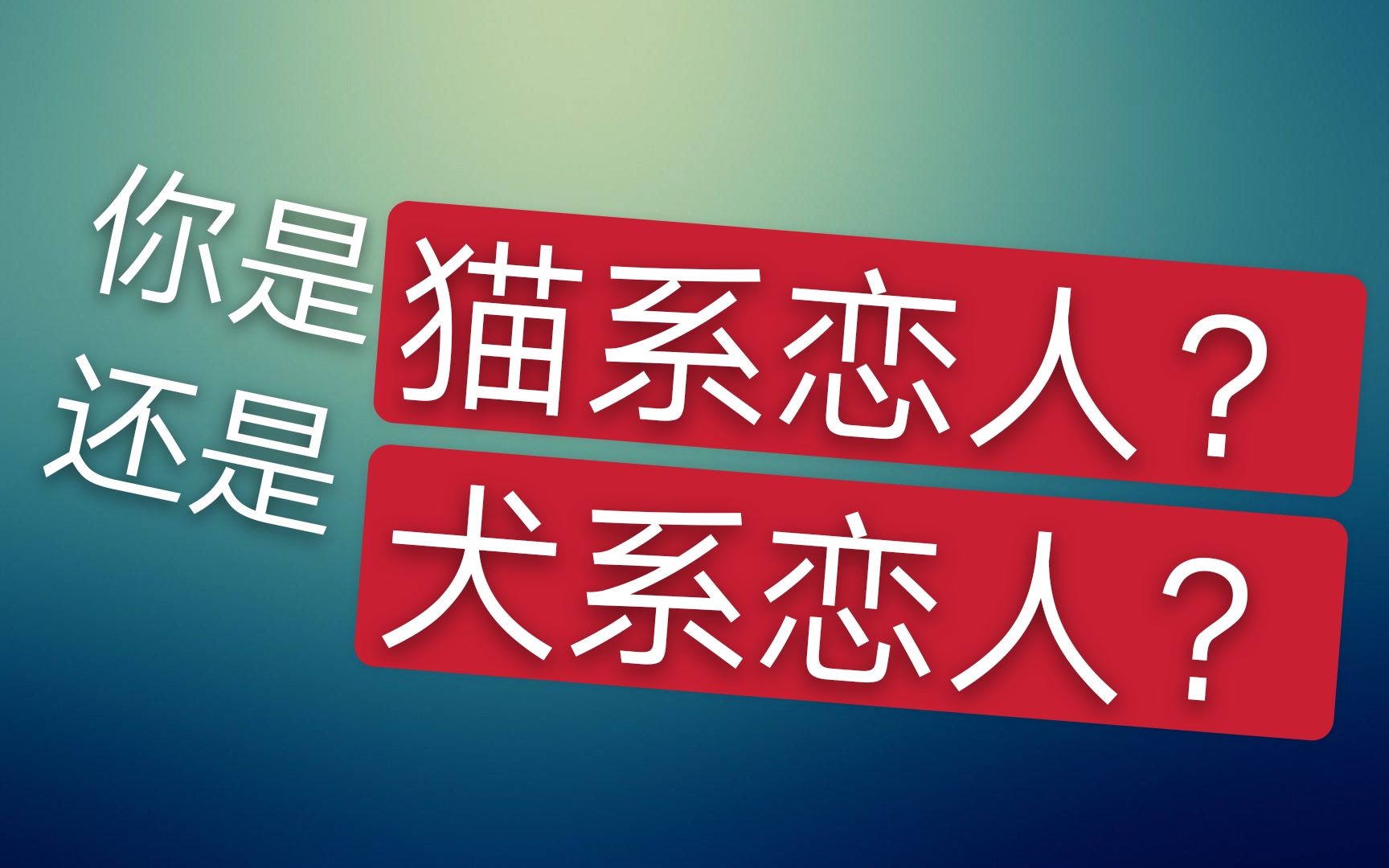 [图]测试 你是猫系恋人还是犬系恋人？