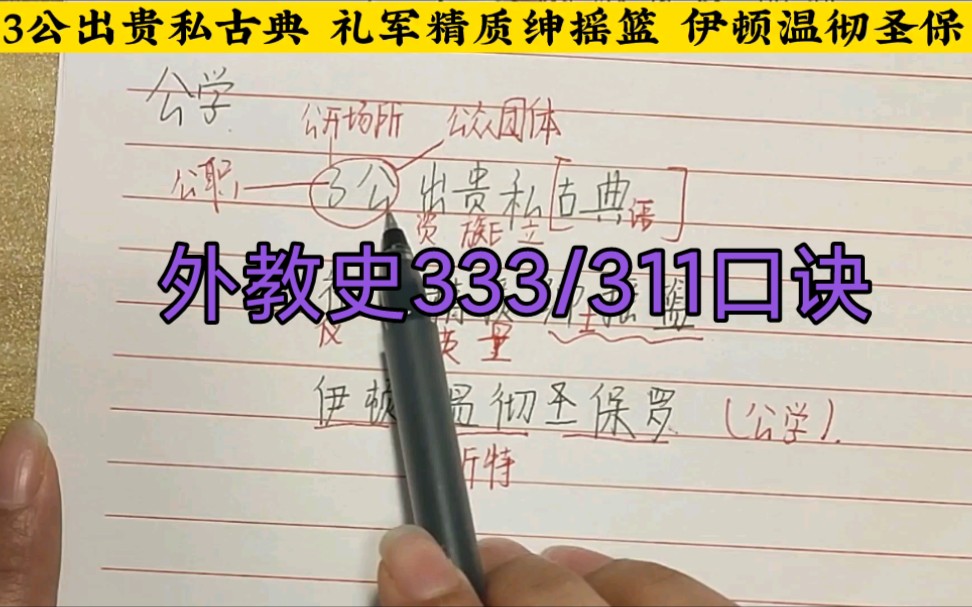 [图]3分钟掌握英国公学Ⅰ外教史333/311口诀