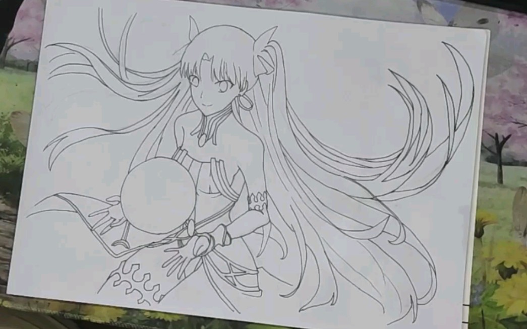 【fate】傲娇女神-伊什塔尔勾线,我太难了