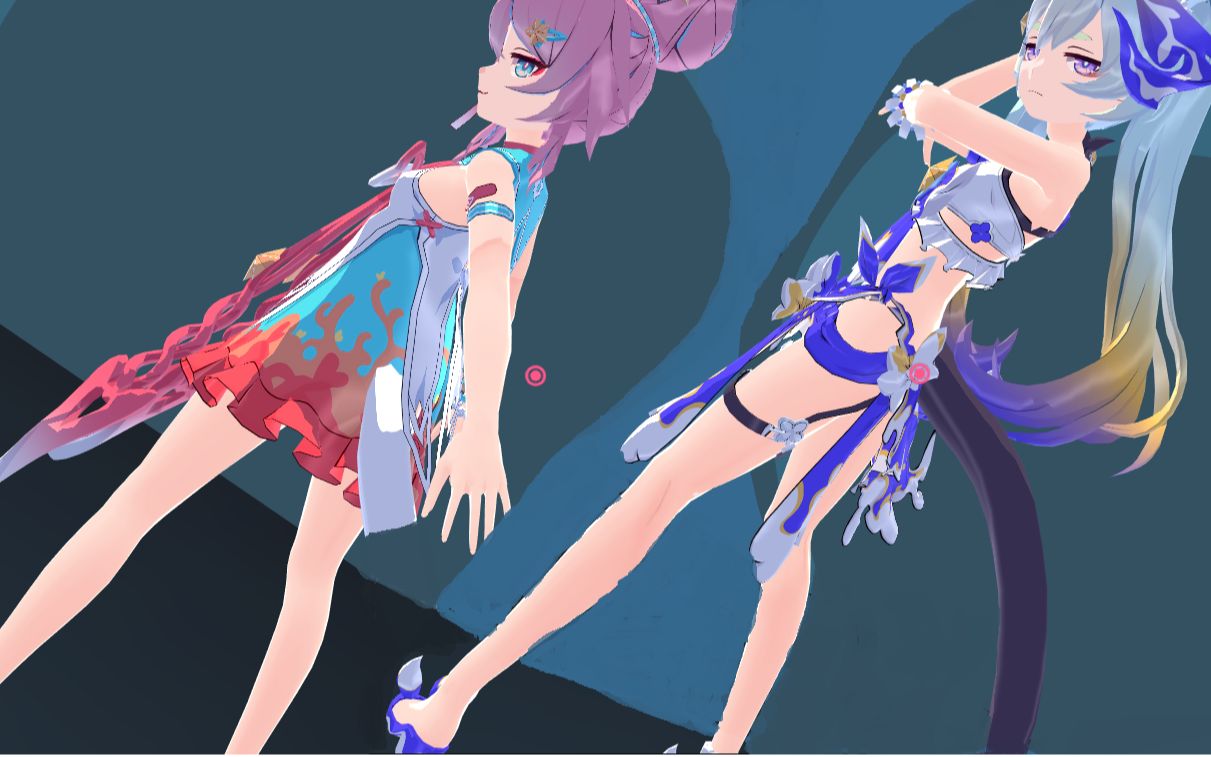 【mmd】崩坏3双子泳装《shake it off》可可爱爱~_哔哩哔哩_bilibili