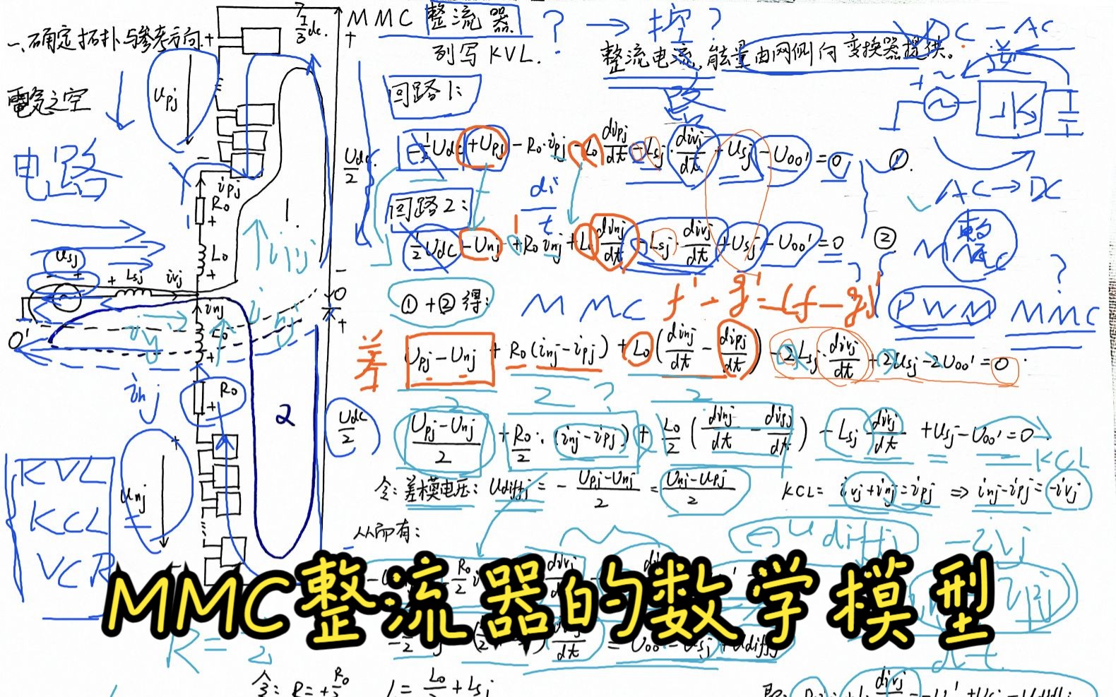 MMC理论(二):负基础学习步步手写推算的MMC整流器数学模型哔哩哔哩bilibili