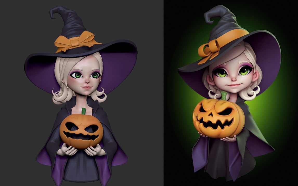 【zbrush】卡通角色半身像雕刻/zb上色方法与技巧讲解-3d人物角色建模