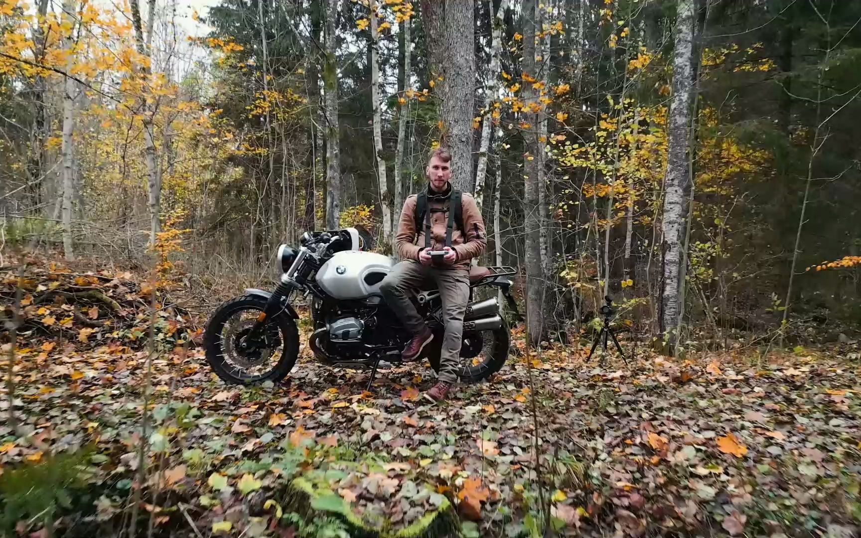 摩托车骑行之 森林探索 宝马拿铁 bmw r nine t scrambler