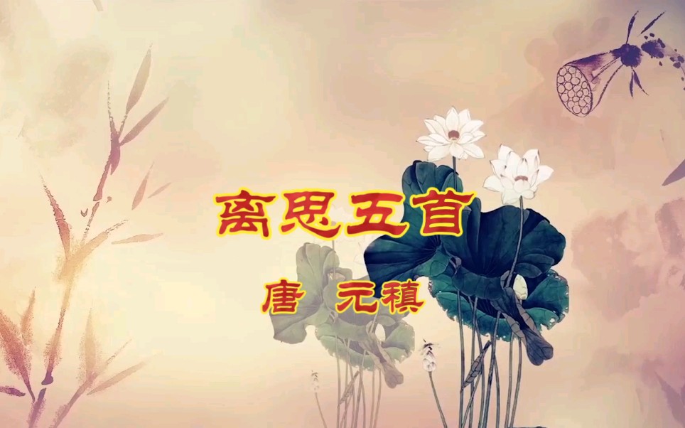 离思五首 唐 元稹哔哩哔哩bilibili