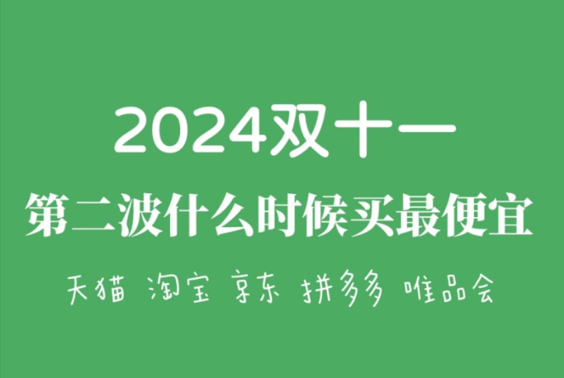 2024天猫、淘宝、京东、拼多多、唯品会双十一攻略!第二波双十一什么时候买最便宜?各种补贴和红包攻略哔哩哔哩bilibili