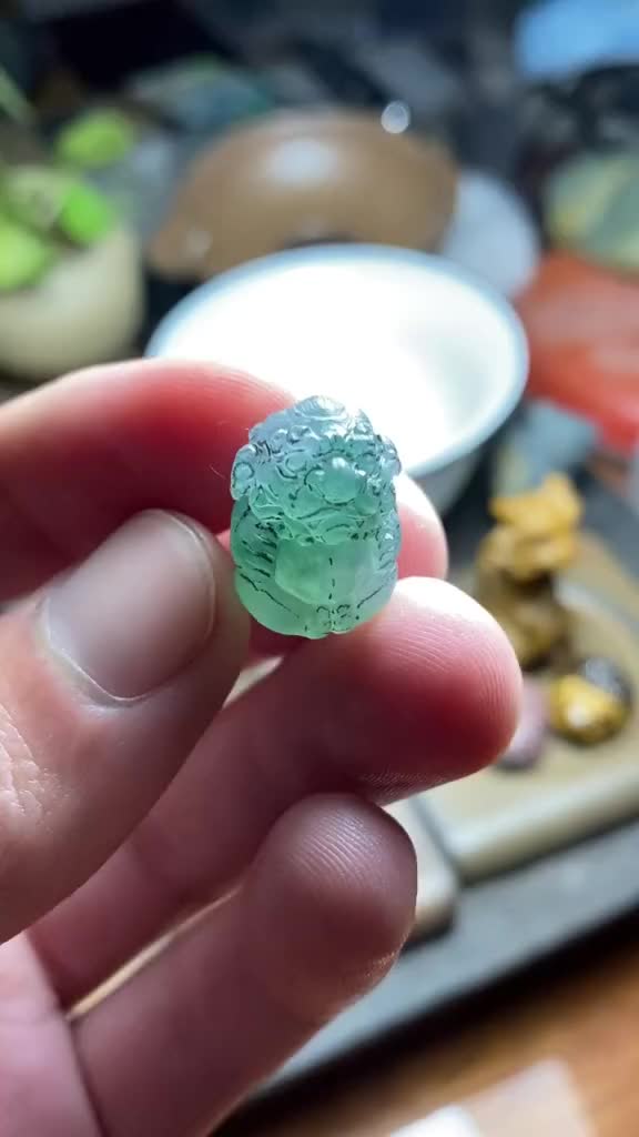 开料翡翠,小可爱,唐狮!