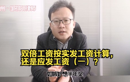 双倍工资按实发工资计算,还是应发工资(一)?哔哩哔哩bilibili