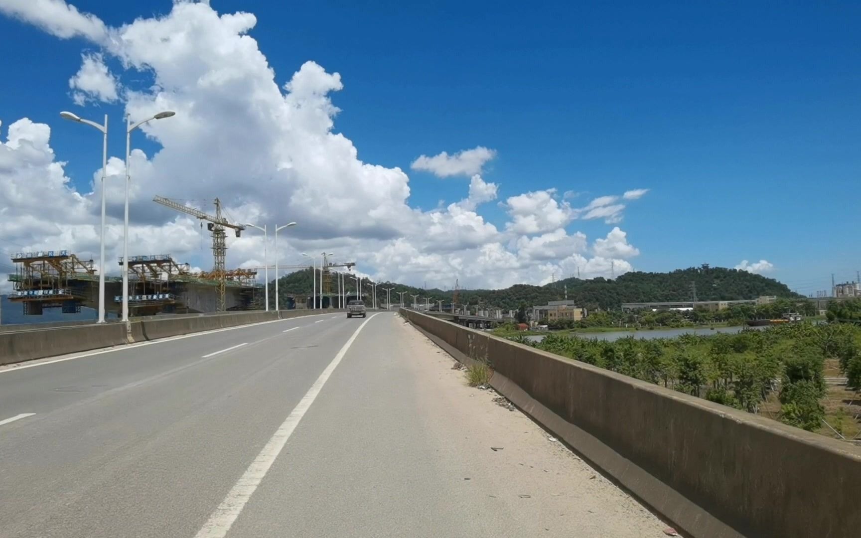 中山古神公路之石岐河大桥段风景拍摄