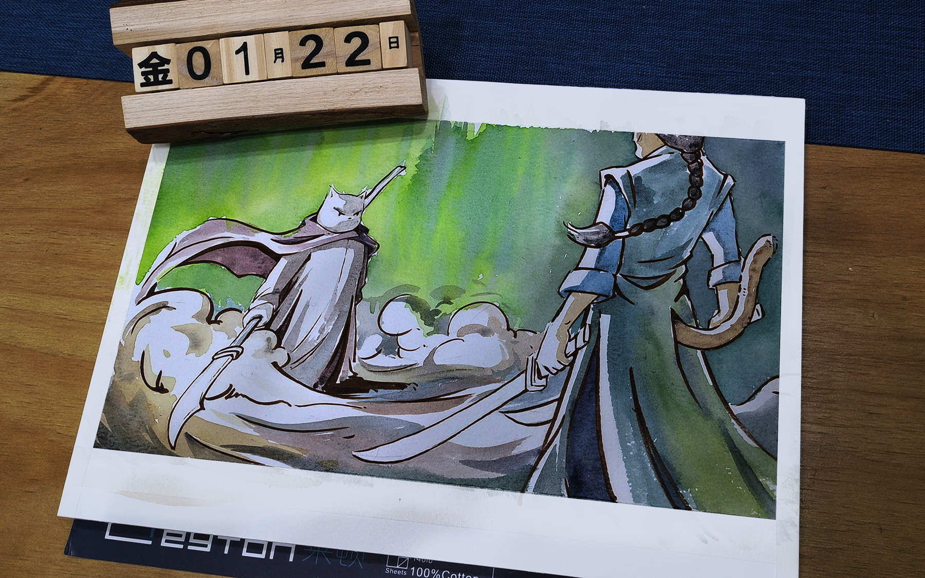 p林手绘 插画《对峙》